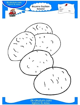 Çocuklar İçin Patates Boyama Sayfaları 